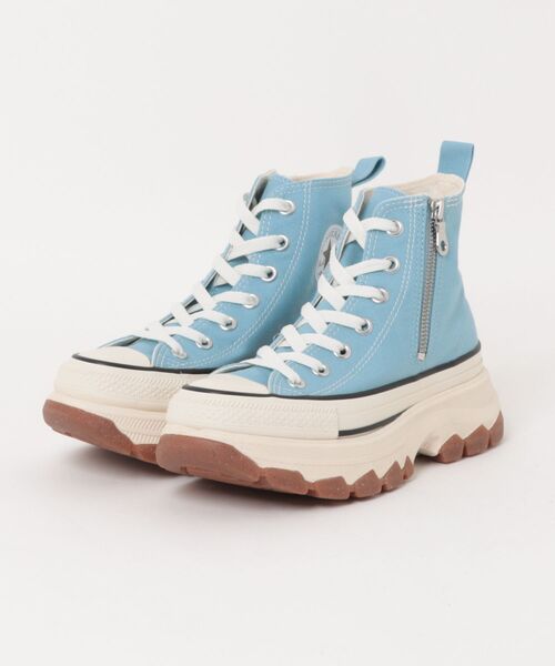 CONVERSE（コンバース）の「converse コンバース ALL STAR R TREKWAVE Z HI レディーススニーカー ハイカット 厚底(オールスターRトレックウエーブZHI) 31314191（スニーカー・レディース・サックスブルー/ダークブラウン・22.0cm/22.5cm/23.0cm/23.5cm/24.0cm/24.5cm/25.0cm）」の2枚目の写真
