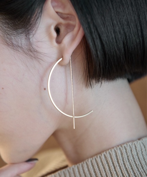 AIC.（エーアイシー）の「【再入荷】ハーフサークルピアス（ピアス（両耳用）・レディース・ゴールド/シルバー・FREE）」の7枚目の写真