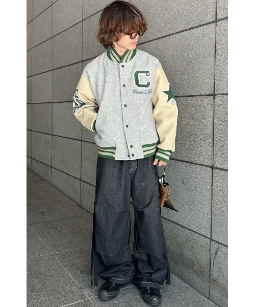 kotohayokozawa(コトハヨコザワ)の「【kotohayokozawa】【SKOOKUM】STADIUM JUMPER(スタジャン・レディース・杢グレー/ネイビー・FREE)」の8枚目の写真