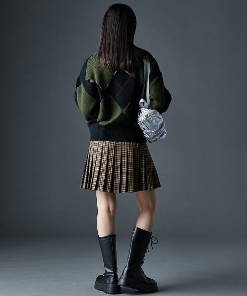 GEVS.(ジェイヴィス)の「オープンワークアーガイルニット<大きいサイズ有>GEVS.(ニット/セーター・レディース・アイボリー系/グレー系/カーキ系・M/L/LL/3L/4L/5L)」の16枚目の写真