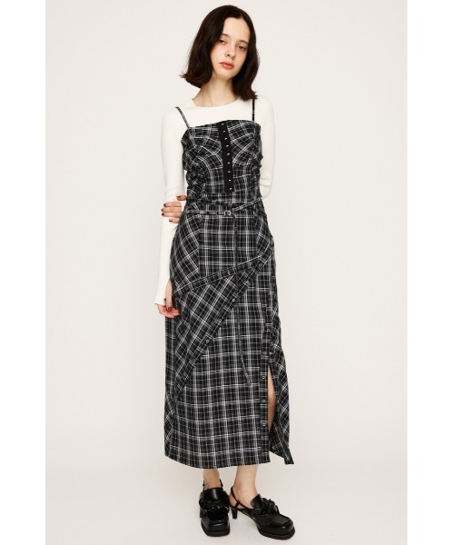 ワンピース yilon DOLCE CHECK OP M me eme／【Pre Order】Check ensemble long onepiece【9月中旬