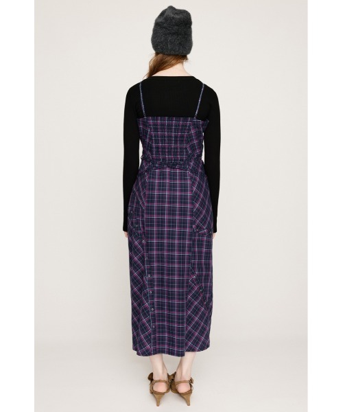 SLY（スライ）の「FRONT HOOK CHECK CAMI OP フロントホック チェック キャミワンピース 秋服（ワンピース・レディース・ブラック系その他2/ピンク系その他・FREE）」の7枚目の写真