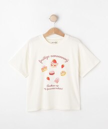 SHOO・LA・RUE | 【100-150cm】刺繍ロゴ転写プリントGIRLSTシャツ(Tシャツ/カットソー)