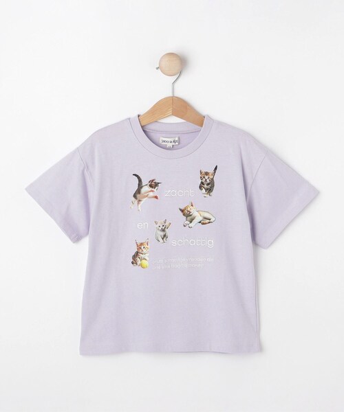 SHOO・LA・RUE（シューラルー）の「【100-150cm】刺繍ロゴ転写プリントGIRLSTシャツ（Tシャツ/カットソー・キッズ・ピンク/チャコールグレー/オフホワイト/パープル・10/15 /14/13/12/11）」の5枚目の写真