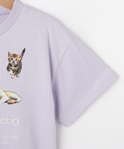 SHOO・LA・RUE（シューラルー）の「【100-150cm】刺繍ロゴ転写プリントGIRLSTシャツ（Tシャツ/カットソー・キッズ・ピンク/チャコールグレー/オフホワイト/パープル・10/15 /14/13/12/11）」の8枚目の写真