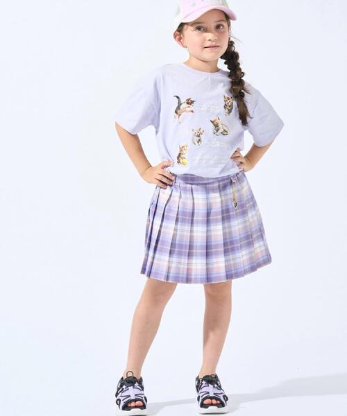 SHOO・LA・RUE（シューラルー）の「【100-150cm】刺繍ロゴ転写プリントGIRLSTシャツ（Tシャツ/カットソー・キッズ・ピンク/チャコールグレー/オフホワイト/パープル・10/15 /14/13/12/11）」の14枚目の写真