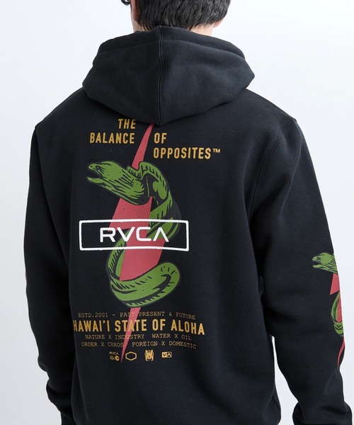 RVCA(ルーカ)の「RVCA メンズ SHOCK SQUAD HOODIE パーカー 【2025年秋冬モデル】/ルーカバックグラフィックプリントパーカー・フーディー(パーカー・メンズ・ブラック・LARGE/X-LARGE/SMALL/MEDIUM)」の6枚目の写真