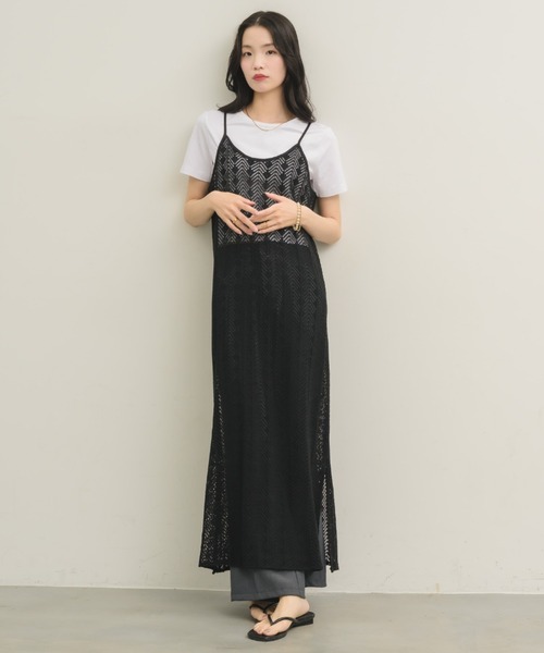NEUNA(ヌナ)の「クロシェニットキャミワンピース(ワンピース・レディース・アイボリー/ブラック・FREE)」の15枚目の写真