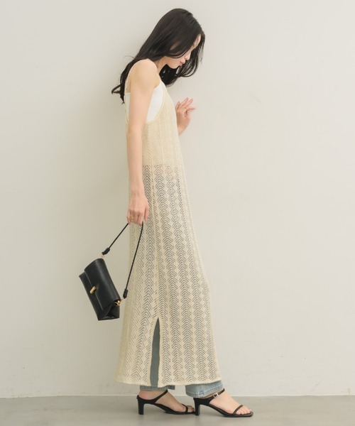 NEUNA(ヌナ)の「クロシェニットキャミワンピース(ワンピース・レディース・アイボリー/ブラック・FREE)」の21枚目の写真