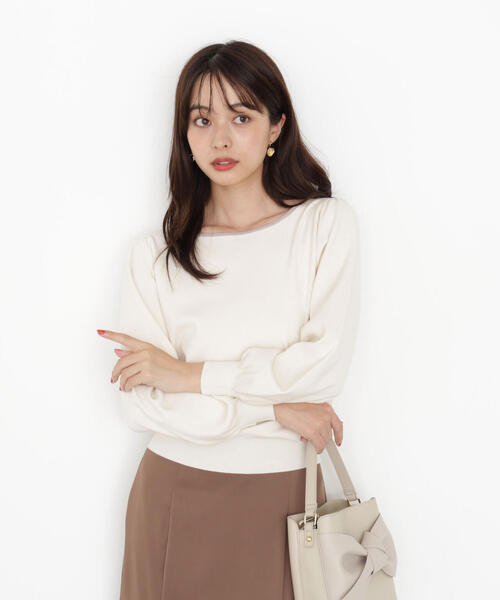 PROPORTION BODY DRESSING(プロポーションボディドレッシング)の「<ハンドウォッシャブル>前後2WAYパールニット / 1215270901(ニット/セーター・レディース・ブラック/ブラウン/オフホワイト・SMALL/MEDIUM)」の4枚目の写真