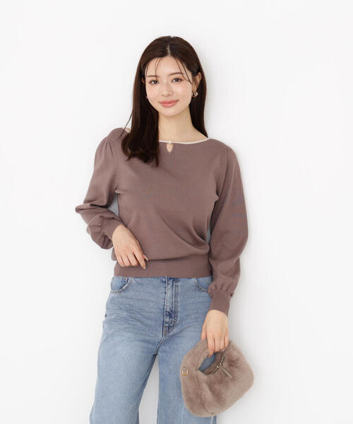PROPORTION BODY DRESSING(プロポーションボディドレッシング)の「<ハンドウォッシャブル>前後2WAYパールニット / 1215270901(ニット/セーター・レディース・ブラック/ブラウン/オフホワイト・SMALL/MEDIUM)」の3枚目の写真