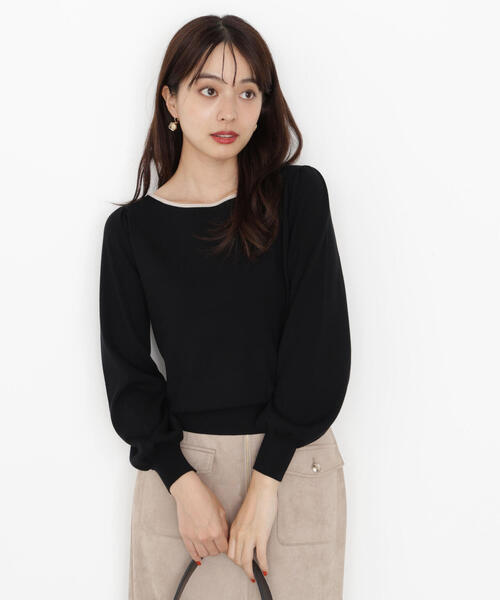 PROPORTION BODY DRESSING(プロポーションボディドレッシング)の「<ハンドウォッシャブル>前後2WAYパールニット / 1215270901(ニット/セーター・レディース・ブラック/ブラウン/オフホワイト・SMALL/MEDIUM)」の1枚目の写真