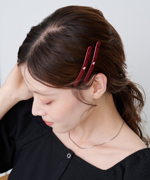 Kastane（カスタネ）の「【新色追加/fiw.】ロングロゴピンセット（ヘアピン・レディース・ブラウン/バーガンディー/ブラック・FREE）」の14枚目の写真