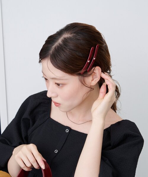 Kastane（カスタネ）の「【新色追加/fiw.】ロングロゴピンセット（ヘアピン・レディース・ブラウン/バーガンディー/ブラック・FREE）」の17枚目の写真