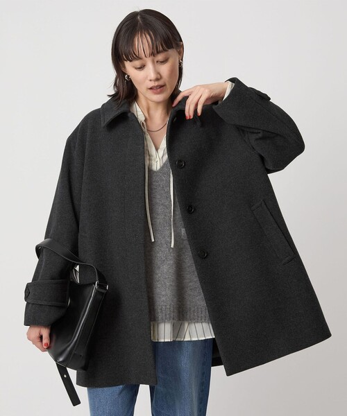 セール】［size SHORT/TALLあり］SENTDALE WOOL ミドル コート（ステン