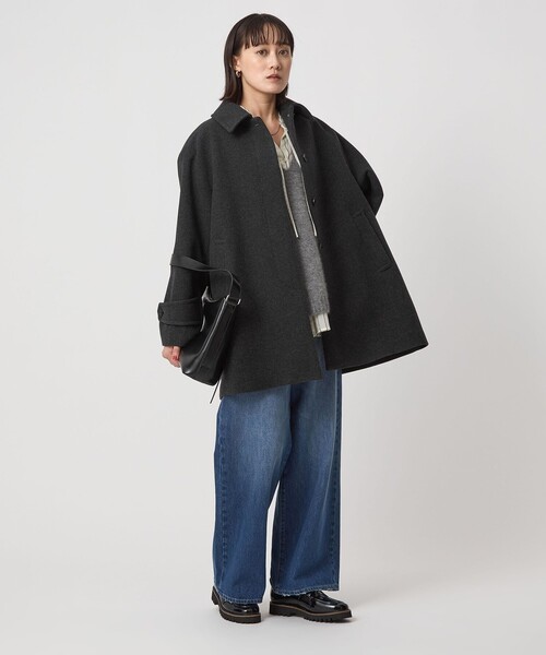 green label relaxing（グリーンレーベルリラクシング）の「［size SHORT/TALLあり］SENTDALE WOOL ミドル コート（ステンカラーコート・レディース・ナチュラル/ブラウン/ダークグレー・38/36/SHORT/TALL）」の7枚目の写真