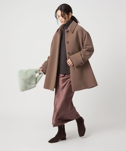 セール】［size SHORT/TALLあり］SENTDALE WOOL ミドル コート（ステン