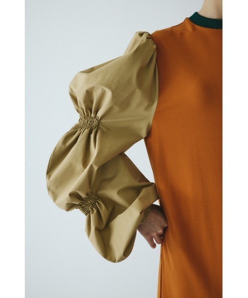 HeRIN.CYE(ヘリンドットサイ)の「Shirring balloon sleeves dress シャーリングバルーンスリーブドレス(ワンピース・レディース・イエロー系その他/ブラック/グレー系その他・FREE)」の17枚目の写真