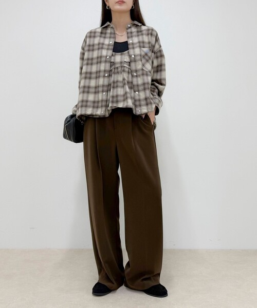 fredy emue(フレディエミュ)の「オンブレーチェックシャツブルゾン(シャツ/ブラウス・レディース・イエロー系その他/ブラウン系その他・38)」の7枚目の写真