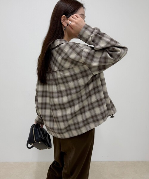 fredy emue(フレディエミュ)の「オンブレーチェックシャツブルゾン(シャツ/ブラウス・レディース・イエロー系その他/ブラウン系その他・38)」の12枚目の写真