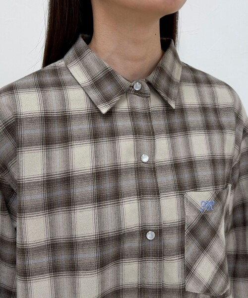 fredy emue(フレディエミュ)の「オンブレーチェックシャツブルゾン(シャツ/ブラウス・レディース・イエロー系その他/ブラウン系その他・38)」の21枚目の写真