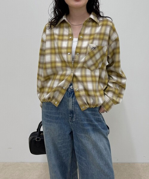 fredy emue(フレディエミュ)の「オンブレーチェックシャツブルゾン(シャツ/ブラウス・レディース・イエロー系その他/ブラウン系その他・38)」の4枚目の写真