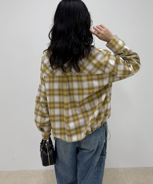 fredy emue(フレディエミュ)の「オンブレーチェックシャツブルゾン(シャツ/ブラウス・レディース・イエロー系その他/ブラウン系その他・38)」の5枚目の写真