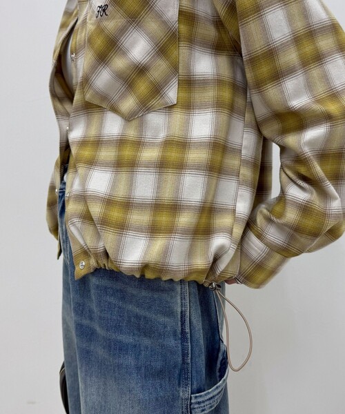 fredy emue(フレディエミュ)の「オンブレーチェックシャツブルゾン(シャツ/ブラウス・レディース・イエロー系その他/ブラウン系その他・38)」の6枚目の写真