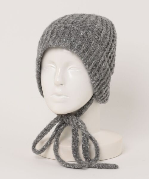 polcadot(ポルカドット)の「STRAP KNIT HAT/ストラップニットハット(ニットキャップ/ビーニー・レディース・アイボリー/ピンク/グレー/グリーン・FREE)」の8枚目の写真