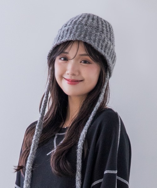 polcadot(ポルカドット)の「STRAP KNIT HAT/ストラップニットハット(ニットキャップ/ビーニー・レディース・アイボリー/ピンク/グレー/グリーン・FREE)」の20枚目の写真
