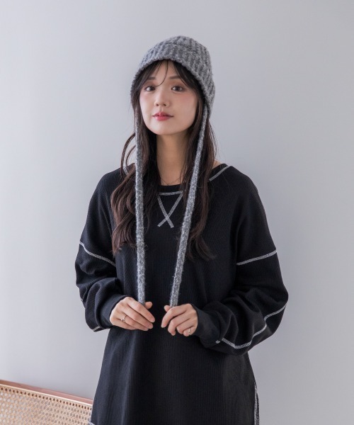 セール】STRAP KNIT HAT/ストラップニットハット（ニットキャップ