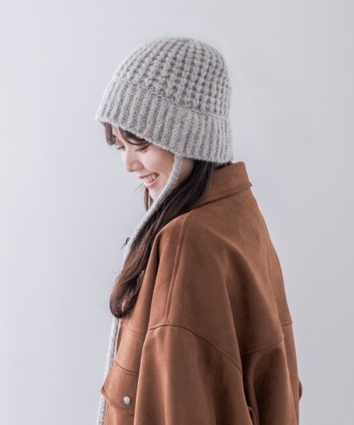 polcadot(ポルカドット)の「STRAP KNIT HAT/ストラップニットハット(ニットキャップ/ビーニー・レディース・アイボリー/ピンク/グレー/グリーン・FREE)」の17枚目の写真