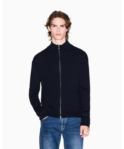 A|X アルマーニ エクスチェンジ】ジップアップニットカーディガン