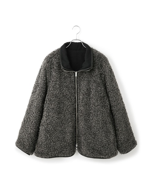 ADAM ET ROPE' アダムエロペ リバーシブル ボアブルゾン ブラック WEB限定】リバーシブルボアブルゾン（ブルゾン）｜ADAM ET ROPE