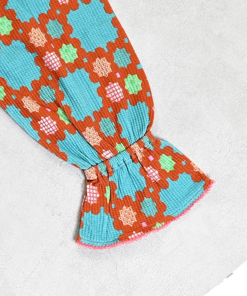 MARKEY'S（マーキーズ）の「総柄ワッフルボリュームスリーブボレロ/おとな（カーディガン/ボレロ・レディース・ホワイト系その他/ブラウン系その他・160cm）」の8枚目の写真