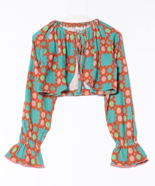 MARKEY'S（マーキーズ）の「総柄ワッフルボリュームスリーブボレロ/おとな（カーディガン/ボレロ・レディース・ホワイト系その他/ブラウン系その他・160cm）」の14枚目の写真