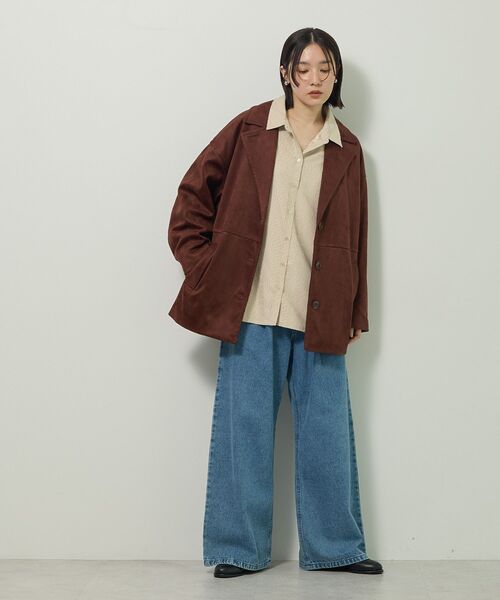 Green　Parks（グリーンパークス）の「合成皮革ジャケット（テーラードジャケット・レディース・ブラック/ブラウン・FREE）」の11枚目の写真