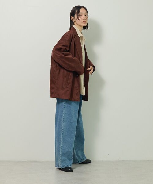 Green　Parks（グリーンパークス）の「合成皮革ジャケット（テーラードジャケット・レディース・ブラック/ブラウン・FREE）」の12枚目の写真