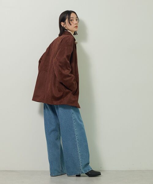 Green　Parks（グリーンパークス）の「合成皮革ジャケット（テーラードジャケット・レディース・ブラック/ブラウン・FREE）」の13枚目の写真