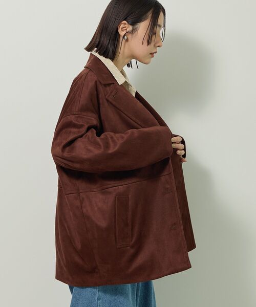 Green　Parks（グリーンパークス）の「合成皮革ジャケット（テーラードジャケット・レディース・ブラック/ブラウン・FREE）」の15枚目の写真