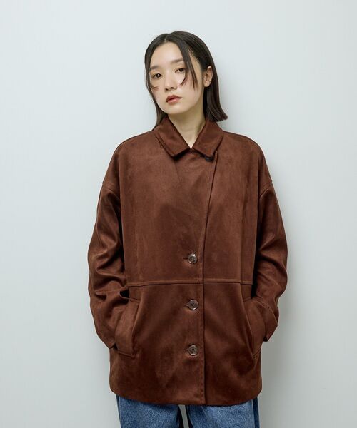 Green　Parks（グリーンパークス）の「合成皮革ジャケット（テーラードジャケット・レディース・ブラック/ブラウン・FREE）」の22枚目の写真