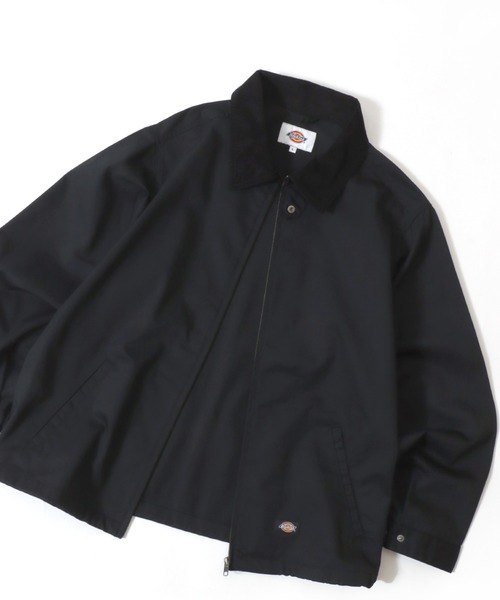 ディッキーズ ダックジャケット 短丈 襟コーデュロイ ブラック キルティング ディッキーズ ダックジャケット 短丈 襟コーデュロイ ブラック