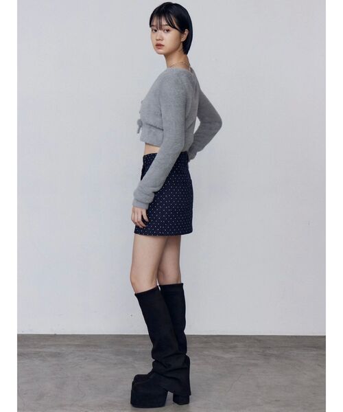 EMODA（エモダ）の「シャギーコンパクトリボンツインセット（ニット/セーター・レディース・グレー/アイボリー/ブラック・FREE）」の10枚目の写真