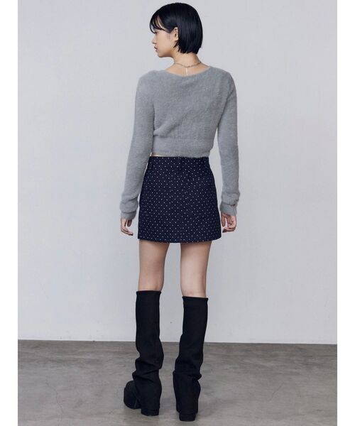 EMODA（エモダ）の「シャギーコンパクトリボンツインセット（ニット/セーター・レディース・グレー/アイボリー/ブラック・FREE）」の11枚目の写真