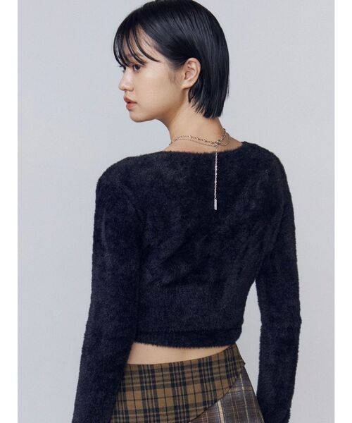 EMODA（エモダ）の「シャギーコンパクトリボンツインセット（ニット/セーター・レディース・グレー/アイボリー/ブラック・FREE）」の17枚目の写真