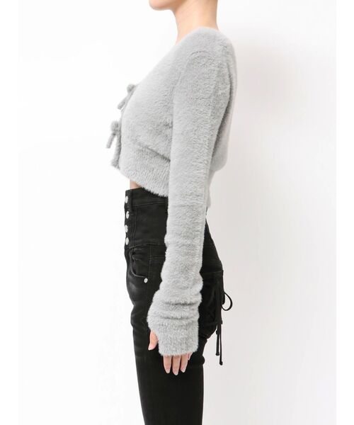 EMODA（エモダ）の「シャギーコンパクトリボンツインセット（ニット/セーター・レディース・グレー/アイボリー/ブラック・FREE）」の22枚目の写真