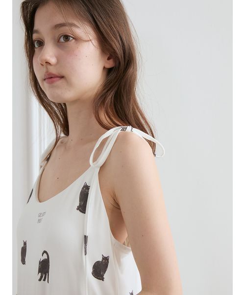 セール】CAT総柄キャミワンピース（ルームウェア/パジャマ）｜gelato