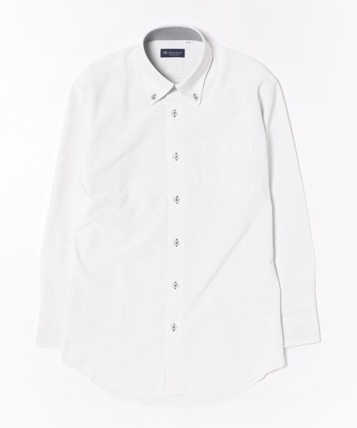 TOKYO SHIRTS(トウキョウシャツ)の「形態安定ノンアイロン ボタンダウン 長袖ストレッチビジネスワイシャツ(ビジネスシャツ・メンズ・グレー・首回り39cm-裄丈80cm/首回り39cm-裄丈84cm/首回り41cm-裄丈82cm/首回り41cm-裄丈86cm/首回り42cm-裄丈82cm/首回り42cm-裄丈86cm/首回り43cm-裄丈82cm/首回り43cm-裄丈86cm/首回り37cm-裄丈80cm/首回り37cm-裄丈84cm)」の6枚目の写真