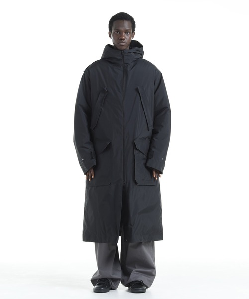 Y-3 ブラック ベンチコート フード付き ovs parka dp0515 Y-3 ブラック ベンチコート フード付き ovs parka dp0515