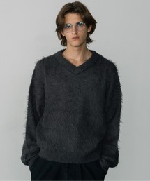 LURAKU(N)́yLURAKUzBrushed Wool V-neck Knit / LURAKU ubVhE[VlbNjbg(jbg/Z[^[)